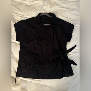 Ann Taylor Black Wrap Blouse